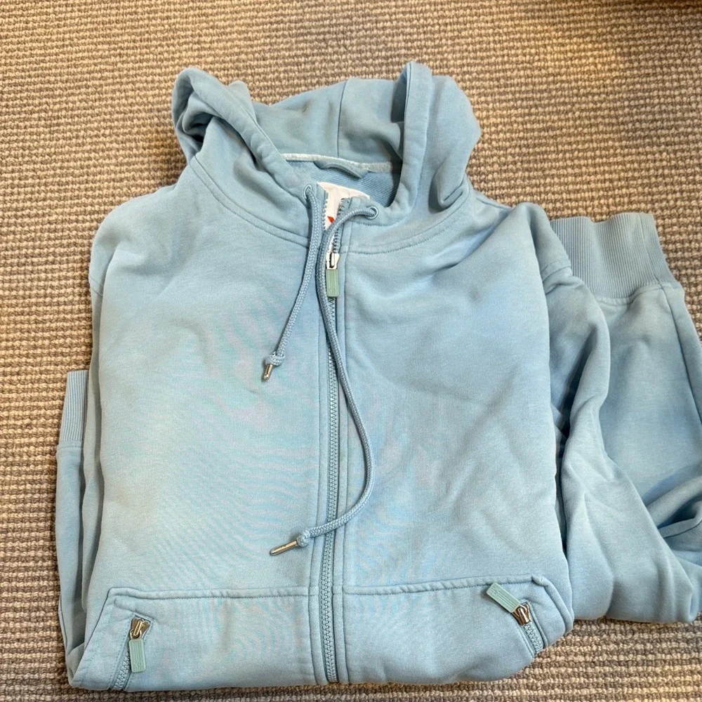 Y-3 Sky Blue Hoodie with Black Logo - Picture 6 of 7